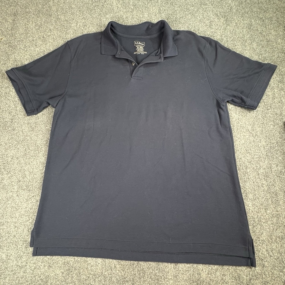 L.L.Bean Polo Shirt Mens XL Navy Traditional Fit Minimalist Classic Preppy‎ Golf